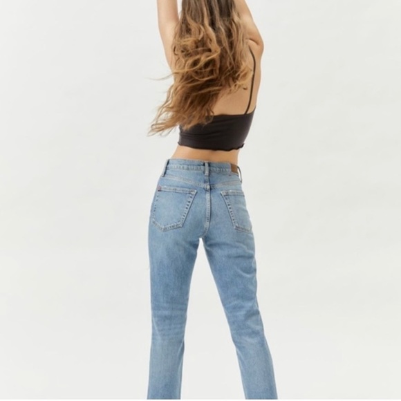 BDG 31 (US 12) Urban Outfitters High Rise Slim Straight Jeans Stretch Distressed - Picture 2 of 16